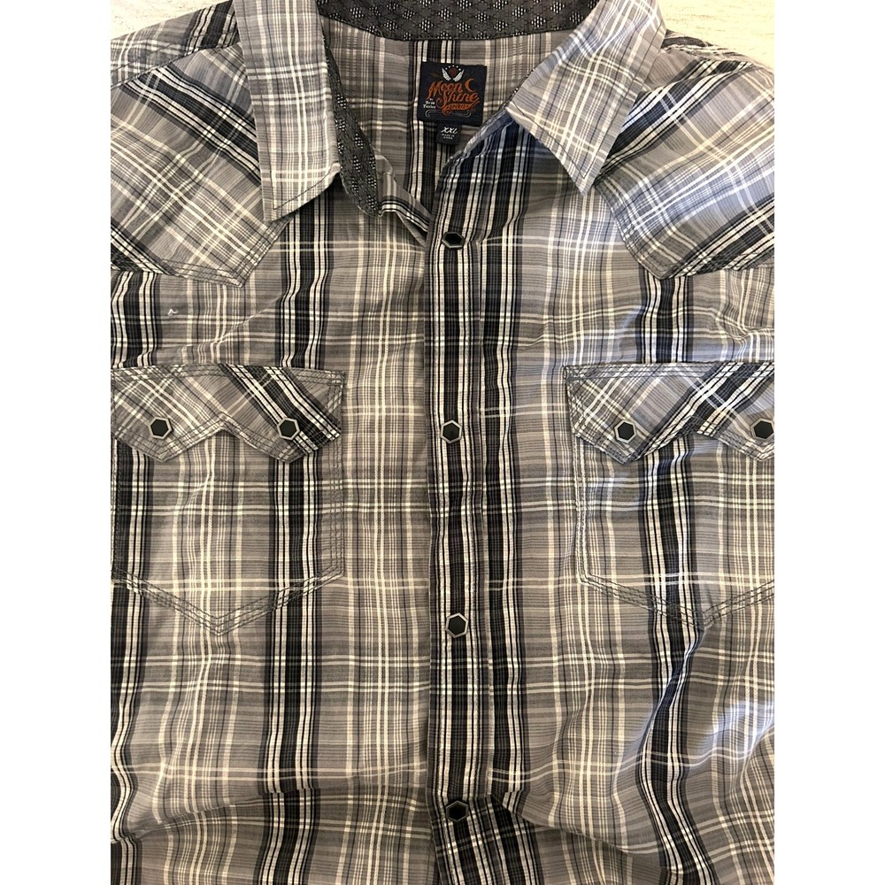 Moon Shine Spirit by Brad‎ Paisley Men's Long Sleeve Shirt Gray and Black XXL - Picture 9 of 13